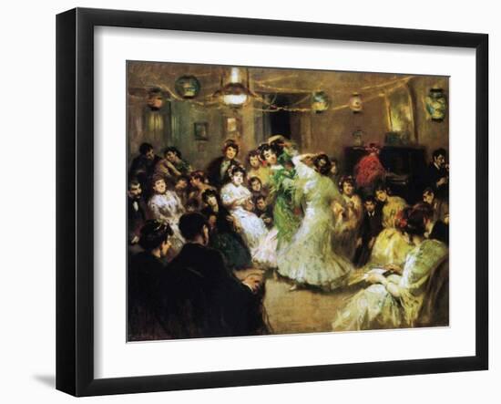 A Flamenco Party at Home, 1908-Francis Luis Mora-Framed Giclee Print