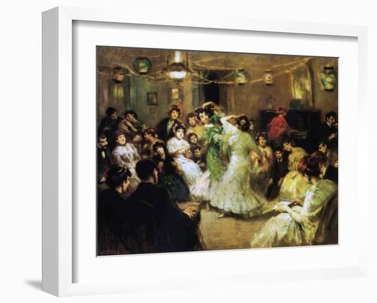 A Flamenco Party at Home, 1908-Francis Luis Mora-Framed Giclee Print