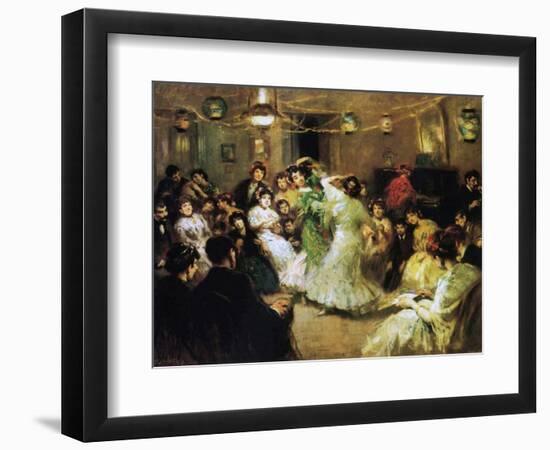 A Flamenco Party at Home, 1908-Francis Luis Mora-Framed Giclee Print