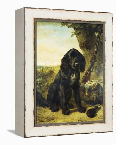 A Flat-Coated Retriever by a Tree-Henriette Ronner-Knip-Framed Premier Image Canvas