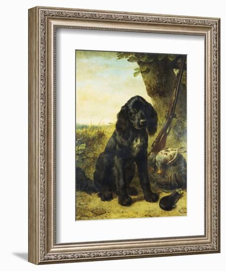 A Flat-Coated Retriever by a Tree-Henriette Ronner-Knip-Framed Giclee Print