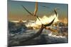 A Flock of Anhanguera Pterosaurs Catch Fish Off a Rocky Coast-Stocktrek Images-Mounted Art Print