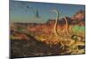 A Flock of Pterosaurs Fly Past Two Omeisaurus Dinosaurs-Stocktrek Images-Mounted Art Print