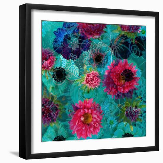 A Floral Montage from Blossoms and Drawing-Alaya Gadeh-Framed Photographic Print