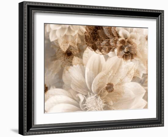 A Floral Montage from Dahlias in Monotone Colors-Alaya Gadeh-Framed Photographic Print