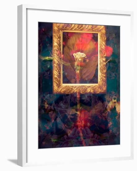 A Floral Montage from Roses in a Golden Frame-Alaya Gadeh-Framed Photographic Print