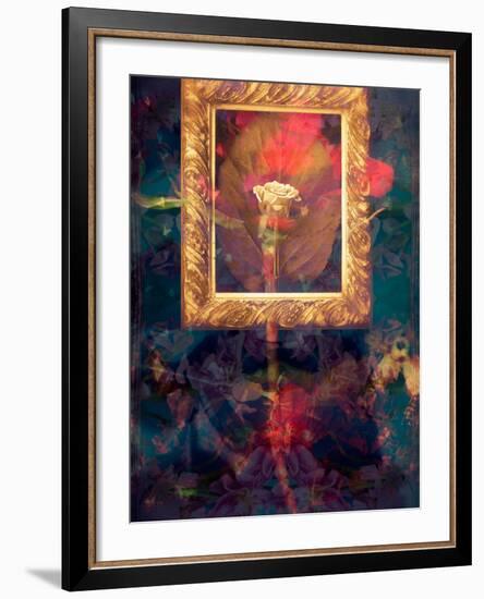 A Floral Montage from Roses in a Golden Frame-Alaya Gadeh-Framed Photographic Print