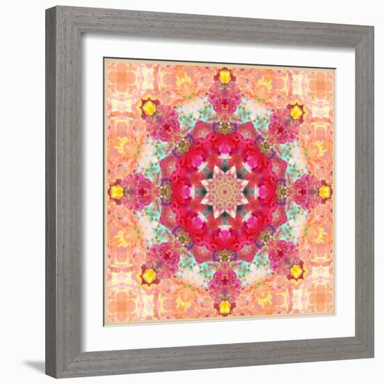 A Floral Montage, Layer Work from Pink and Red Poeny Blossoms and Pink Cherry Blossoms-Alaya Gadeh-Framed Photographic Print