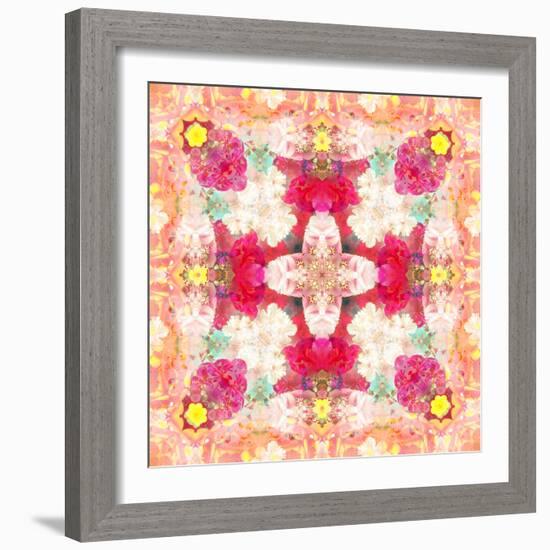 A Floral Montage, Layer Work from Pink and Red Poeny Blossoms and Pink Cherry Blossoms-Alaya Gadeh-Framed Photographic Print