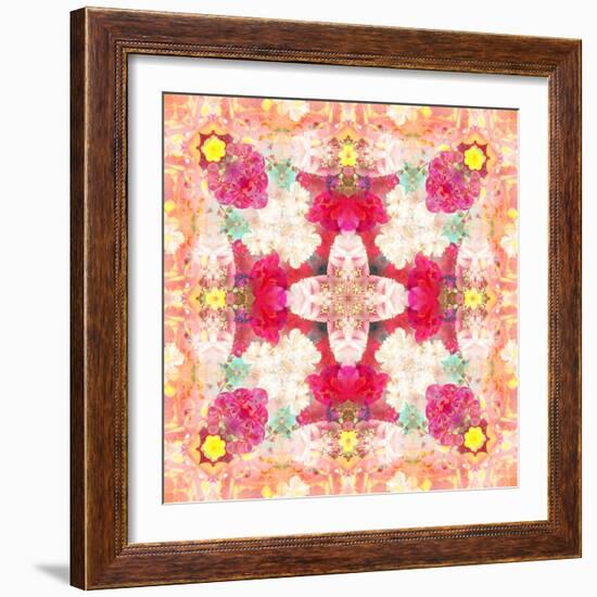 A Floral Montage, Layer Work from Pink and Red Poeny Blossoms and Pink Cherry Blossoms-Alaya Gadeh-Framed Photographic Print