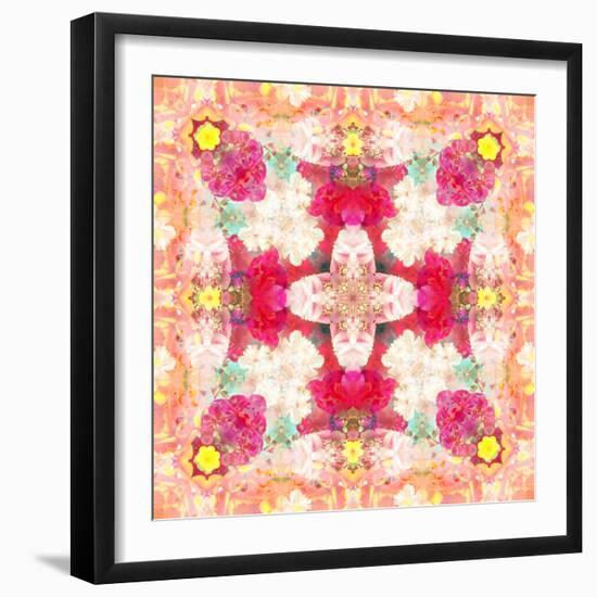 A Floral Montage, Layer Work from Pink and Red Poeny Blossoms and Pink Cherry Blossoms-Alaya Gadeh-Framed Photographic Print