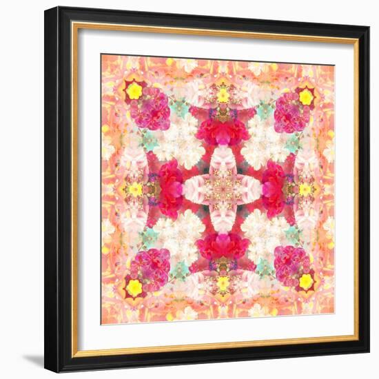 A Floral Montage, Layer Work from Pink and Red Poeny Blossoms and Pink Cherry Blossoms-Alaya Gadeh-Framed Photographic Print