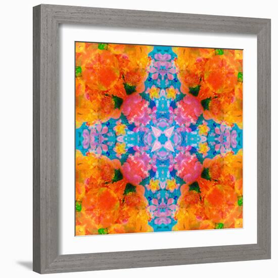 A Floral Montage, Mandala Symmetric Layer Work from Blooming Flowers-Alaya Gadeh-Framed Photographic Print