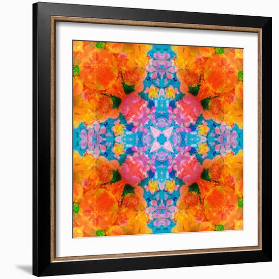 A Floral Montage, Mandala Symmetric Layer Work from Blooming Flowers-Alaya Gadeh-Framed Photographic Print