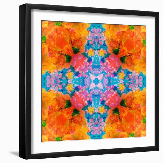 A Floral Montage, Mandala Symmetric Layer Work from Blooming Flowers-Alaya Gadeh-Framed Photographic Print