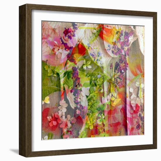 A Floral Montage of Leafes and Flowers-Alaya Gadeh-Framed Photographic Print