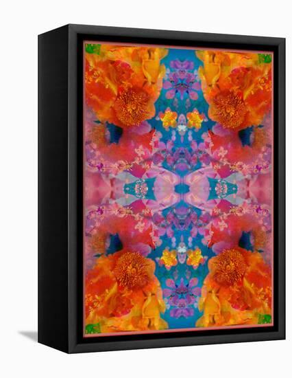 A Floral Montage, Symmetric Layer Work from Blooming Flowers-Alaya Gadeh-Framed Premier Image Canvas