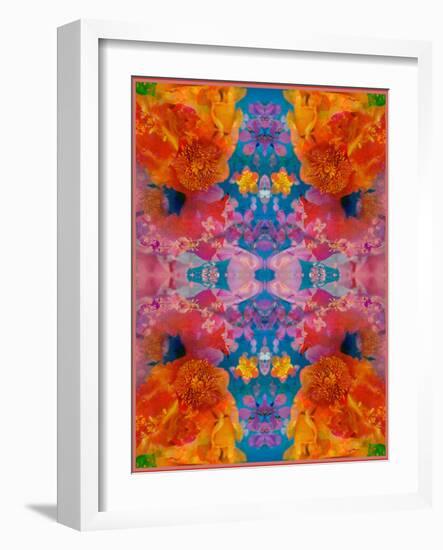 A Floral Montage, Symmetric Layer Work from Blooming Flowers-Alaya Gadeh-Framed Photographic Print