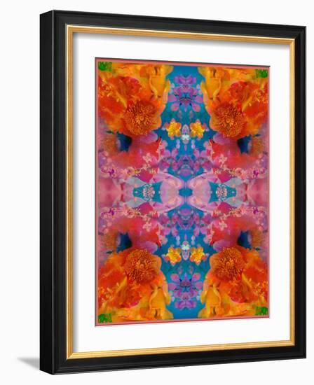 A Floral Montage, Symmetric Layer Work from Blooming Flowers-Alaya Gadeh-Framed Photographic Print