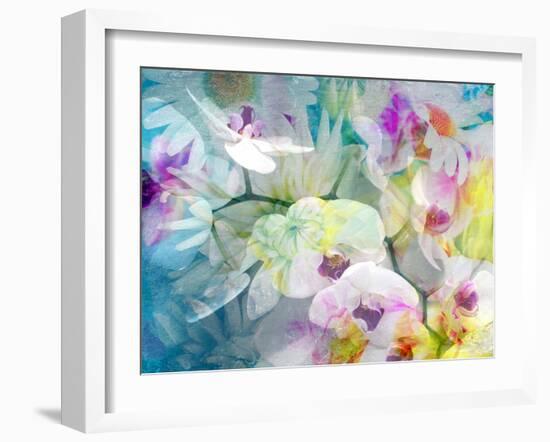 A Floral Montage with White Orchids and Multicolor Dahlia-Alaya Gadeh-Framed Photographic Print