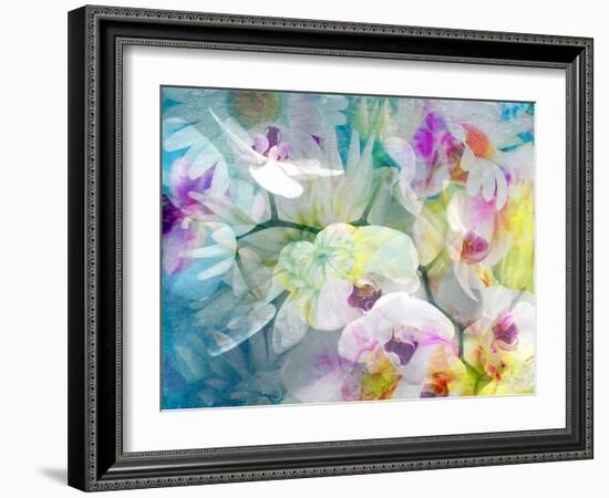 A Floral Montage with White Orchids and Multicolor Dahlia-Alaya Gadeh-Framed Photographic Print