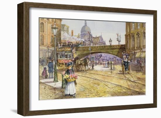 A Flower Girl in Blackfriars-John Sutton-Framed Giclee Print