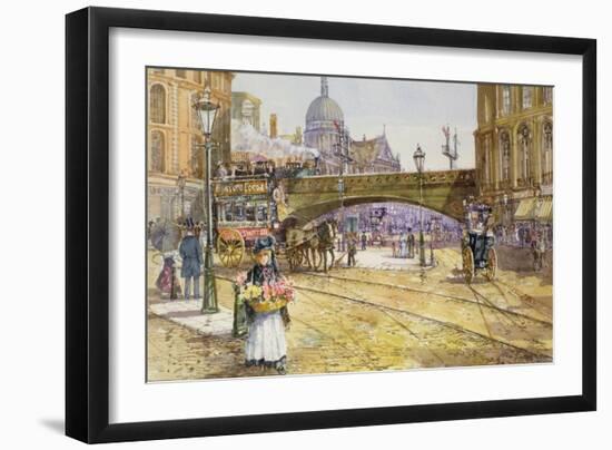 A Flower Girl in Blackfriars-John Sutton-Framed Giclee Print