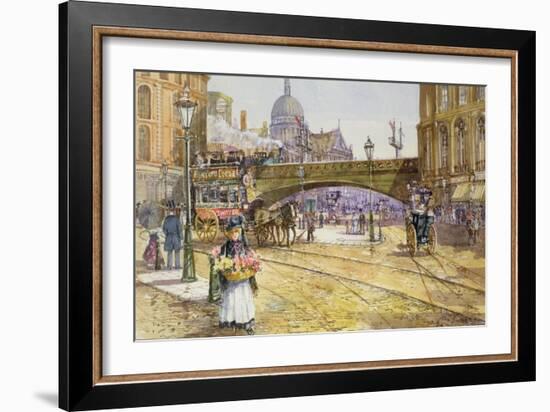 A Flower Girl in Blackfriars-John Sutton-Framed Giclee Print