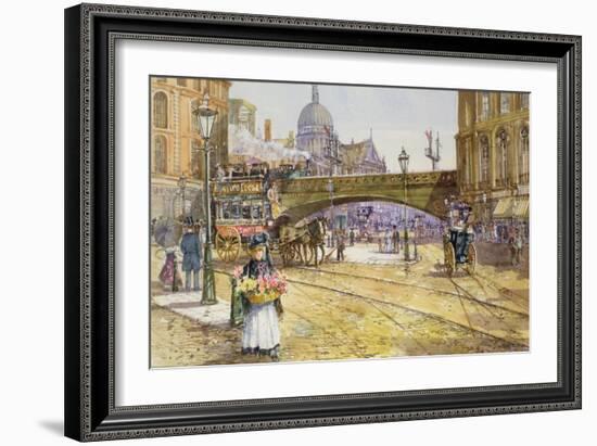 A Flower Girl in Blackfriars-John Sutton-Framed Giclee Print