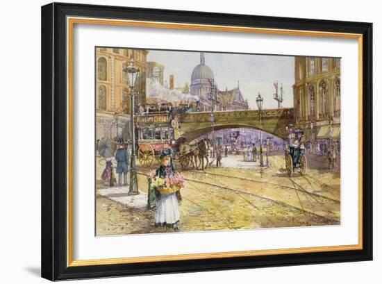 A Flower Girl in Blackfriars-John Sutton-Framed Giclee Print