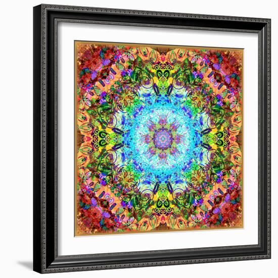 A Flower Mandala, Photographic Layer Work from a Painting-Alaya Gadeh-Framed Photographic Print