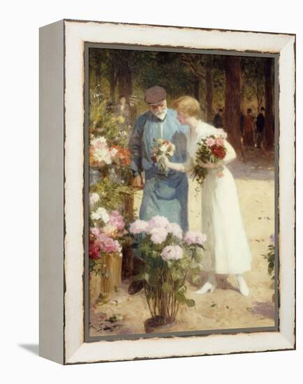 A Flower Market; Au Marche Aux Fleurs-Victor Gabriel Gilbert-Framed Premier Image Canvas