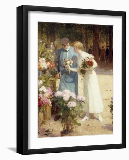 A Flower Market; Au Marche Aux Fleurs-Victor Gabriel Gilbert-Framed Giclee Print