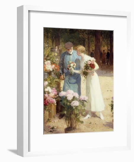 A Flower Market; Au Marche Aux Fleurs-Victor Gabriel Gilbert-Framed Giclee Print