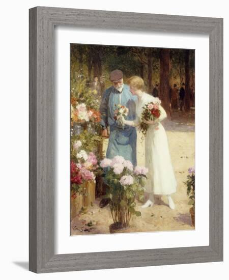 A Flower Market-Victor Gabriel Gilbert-Framed Giclee Print