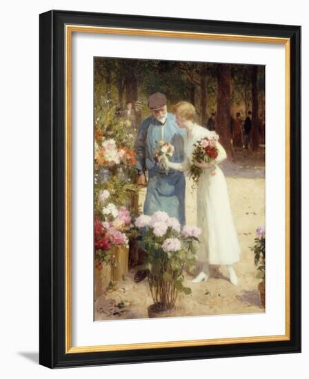 A Flower Market-Victor Gabriel Gilbert-Framed Giclee Print