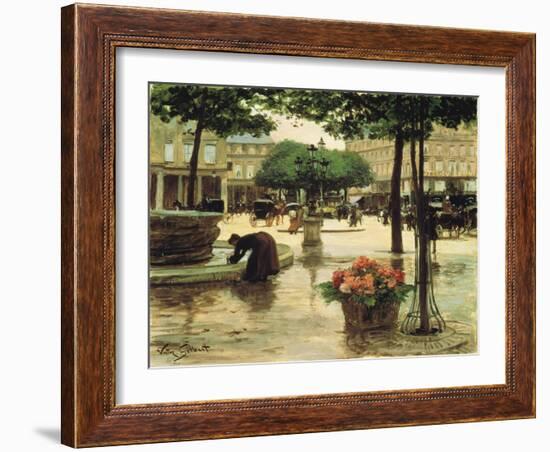 A Flower Seller Near the Louvre-Victor Gabriel Gilbert-Framed Giclee Print