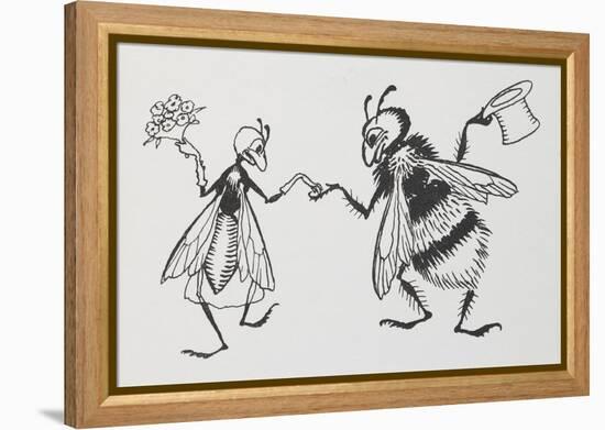 A Fly and Bee Getting Married-Arthur Rackham-Framed Premier Image Canvas