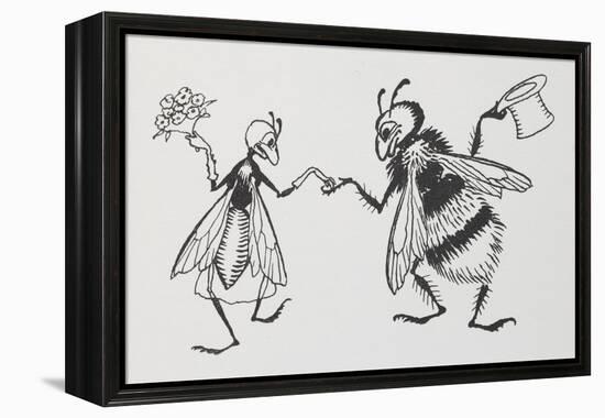 A Fly and Bee Getting Married-Arthur Rackham-Framed Premier Image Canvas
