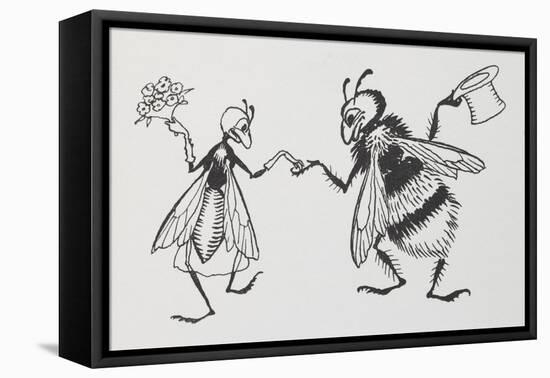 A Fly and Bee Getting Married-Arthur Rackham-Framed Premier Image Canvas