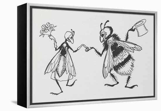 A Fly and Bee Getting Married-Arthur Rackham-Framed Premier Image Canvas