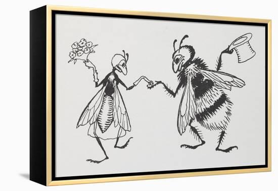 A Fly and Bee Getting Married-Arthur Rackham-Framed Premier Image Canvas