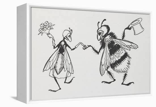 A Fly and Bee Getting Married-Arthur Rackham-Framed Premier Image Canvas