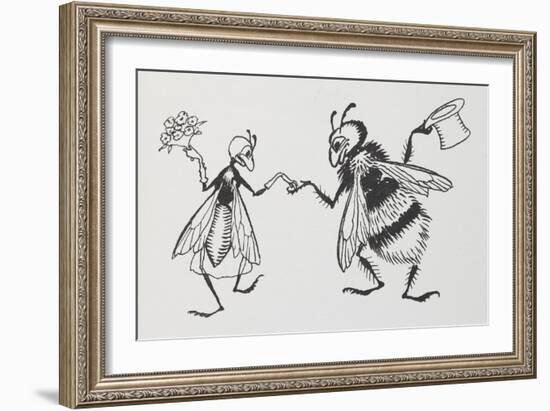 A Fly and Bee Getting Married-Arthur Rackham-Framed Giclee Print