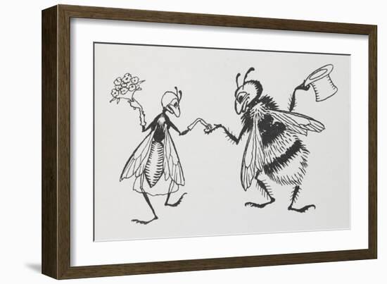 A Fly and Bee Getting Married-Arthur Rackham-Framed Giclee Print