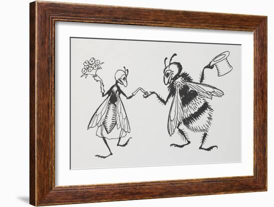 A Fly and Bee Getting Married-Arthur Rackham-Framed Giclee Print