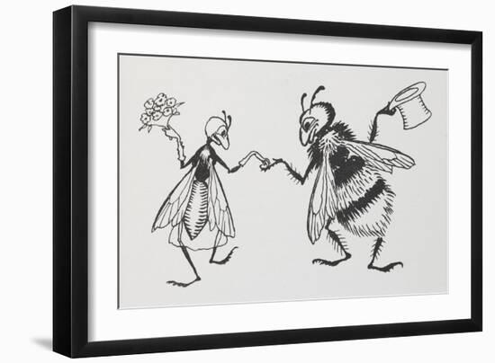 A Fly and Bee Getting Married-Arthur Rackham-Framed Giclee Print