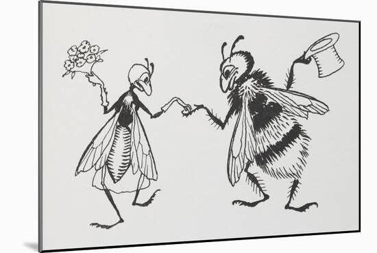 A Fly and Bee Getting Married-Arthur Rackham-Mounted Giclee Print