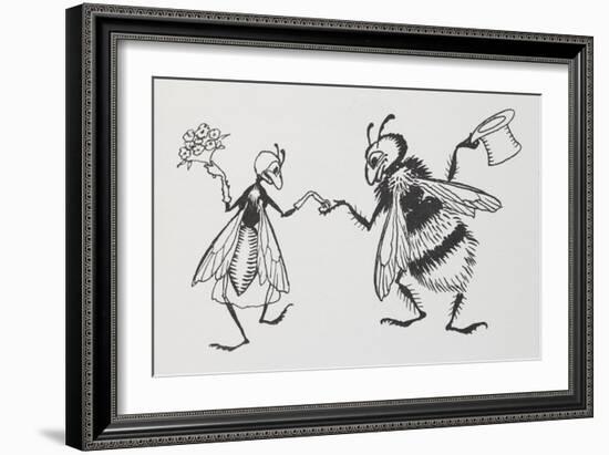 A Fly and Bee Getting Married-Arthur Rackham-Framed Giclee Print