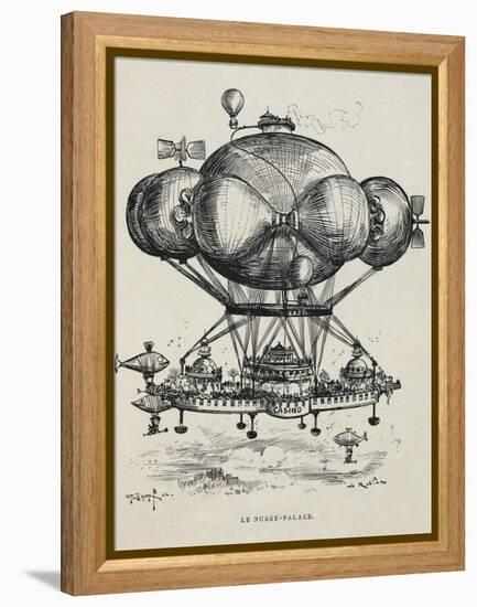 A Flying Casino Supported by Air Ballons and Other Air Machines-Albert Robida-Framed Premier Image Canvas